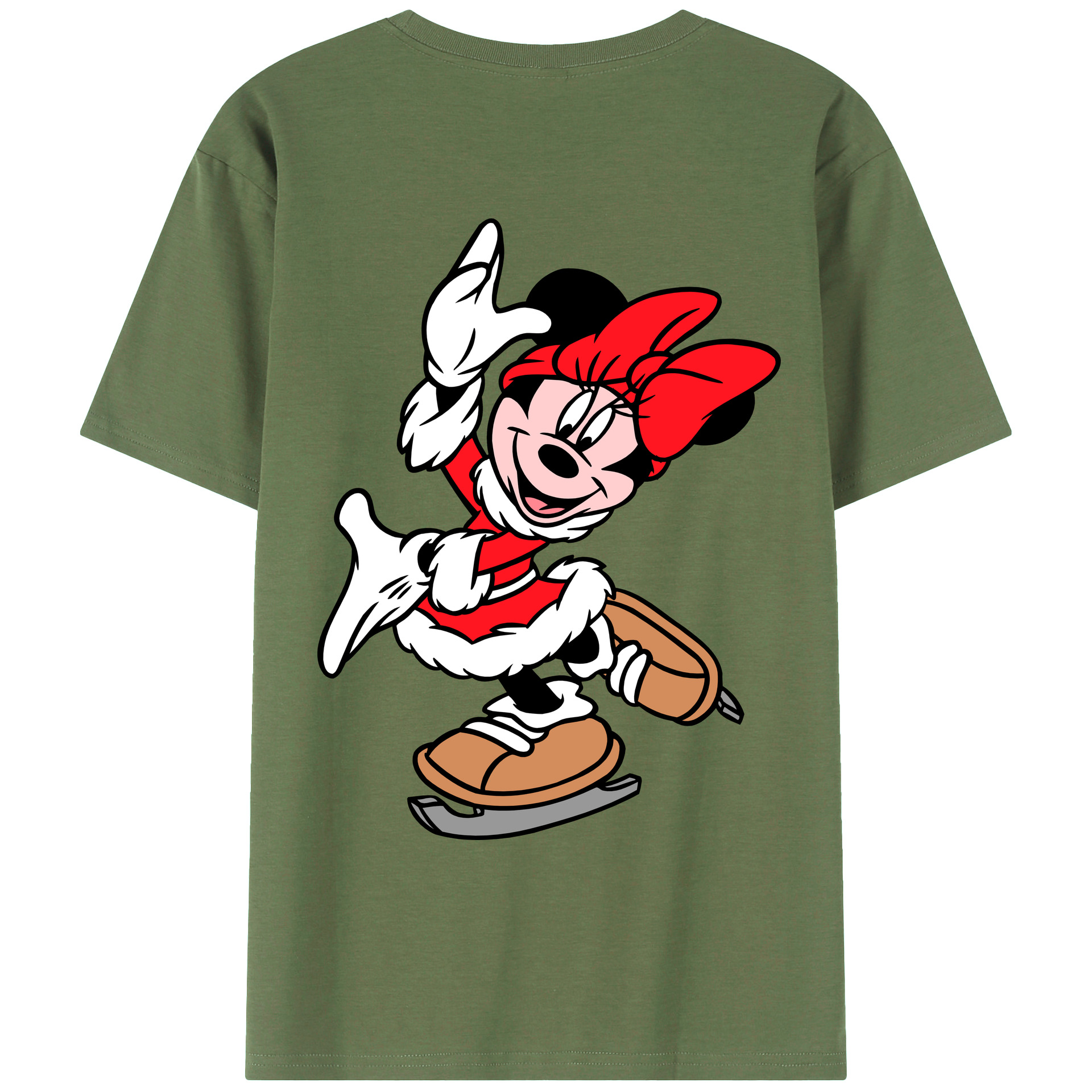 ミッキーマウス Mickey Mouse 綿100％ メンズ半袖Tシャツ（バックプリント） 通気性